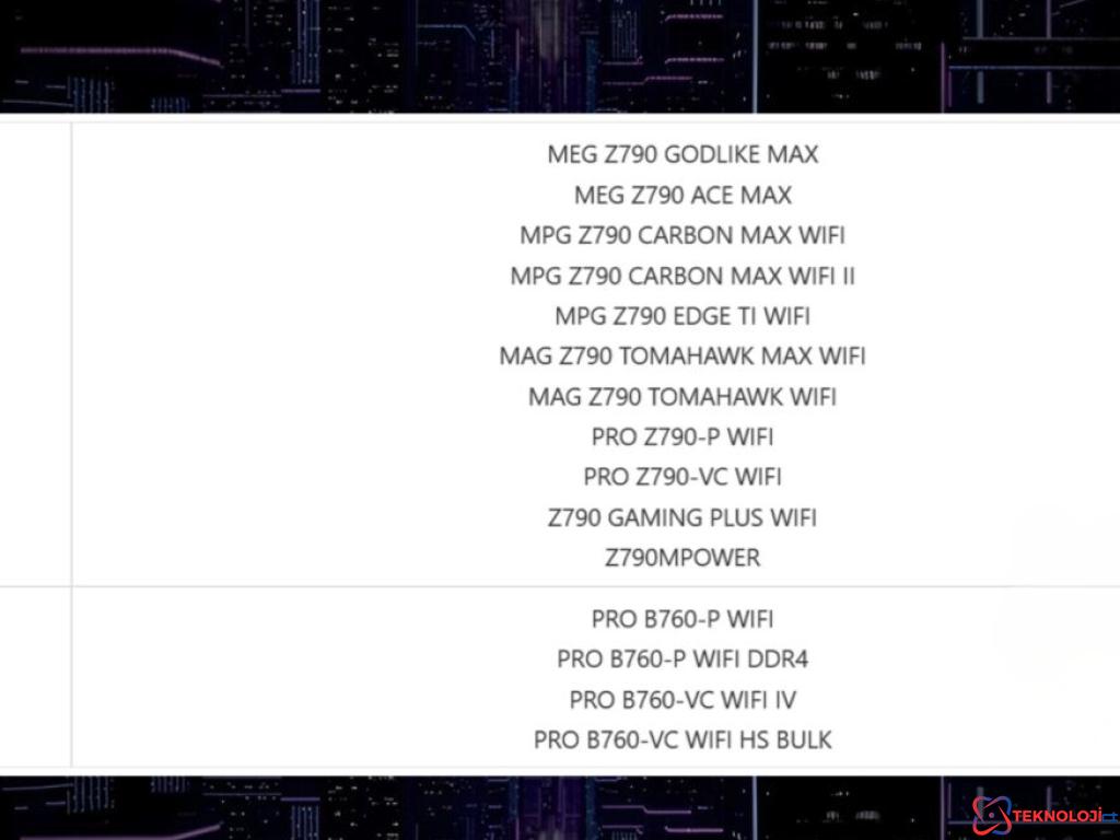 MSI, Intel İşlemciler İçin Kararlılık Güncellemesi Yayınladı