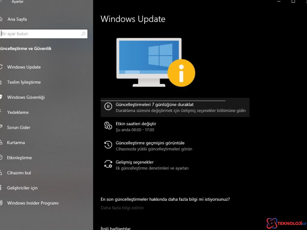 Windows Güncellemelerini Yönetme