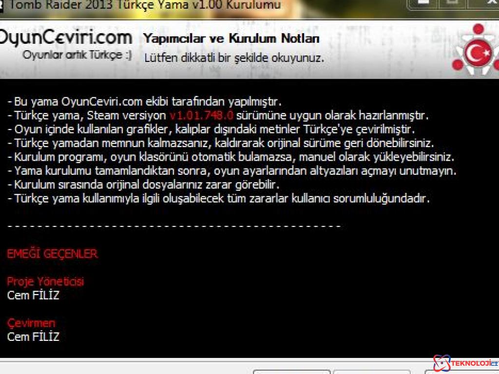 Türkçe Yama Kurulum Adımları