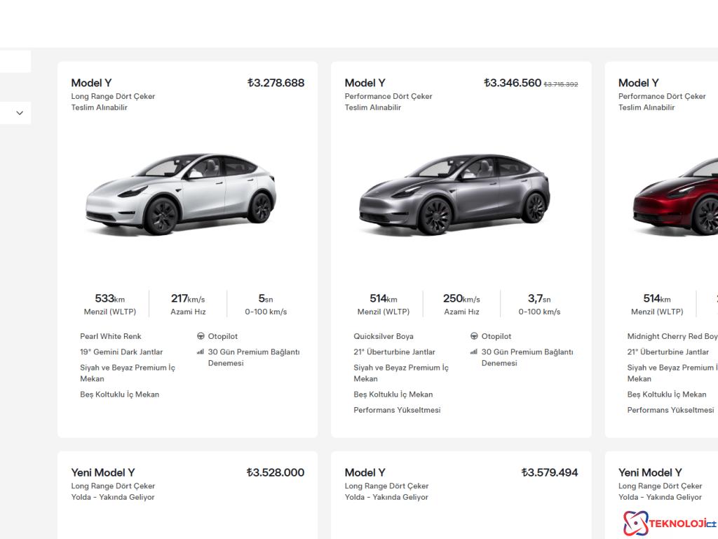 Tesla Model Y Türkiye'de Satışta!