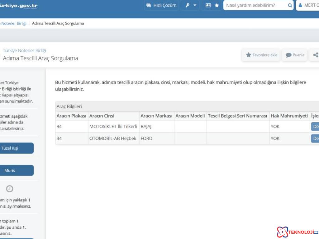 Türkiye’de e-Devlet Sistemi ve Adıma Tescilli Araç Sorgulama