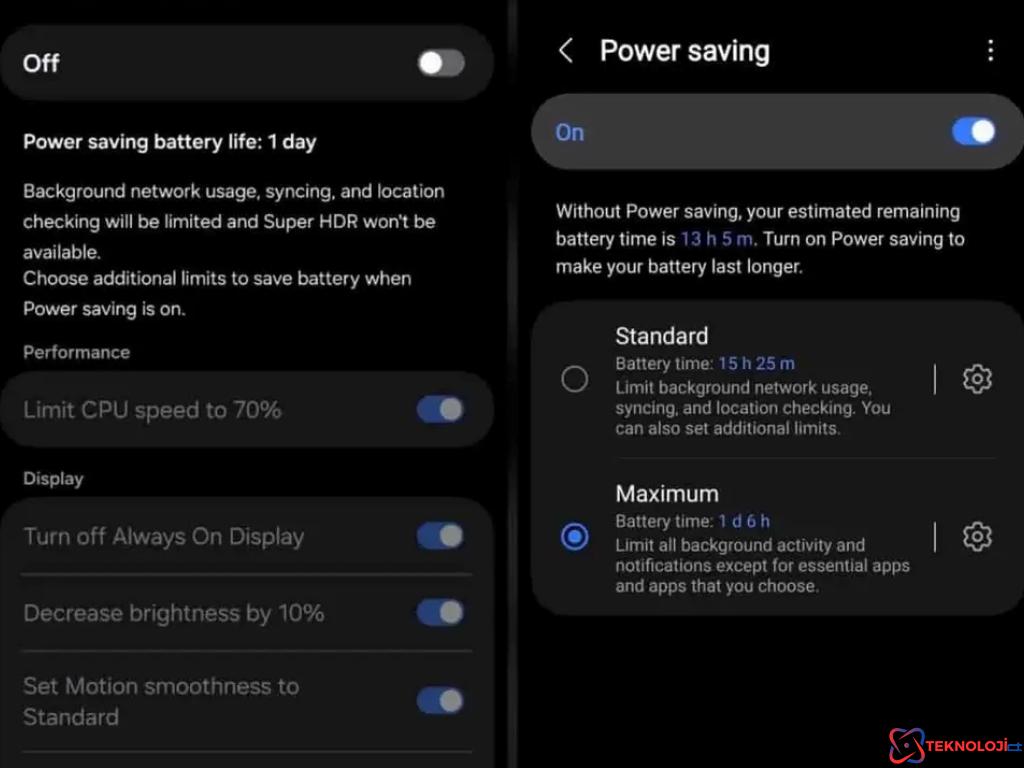 Samsung One UI 8.5 ile Pil Yönetiminde Devrim: Standart ve Maksimum Güç Tasarrufu Modları